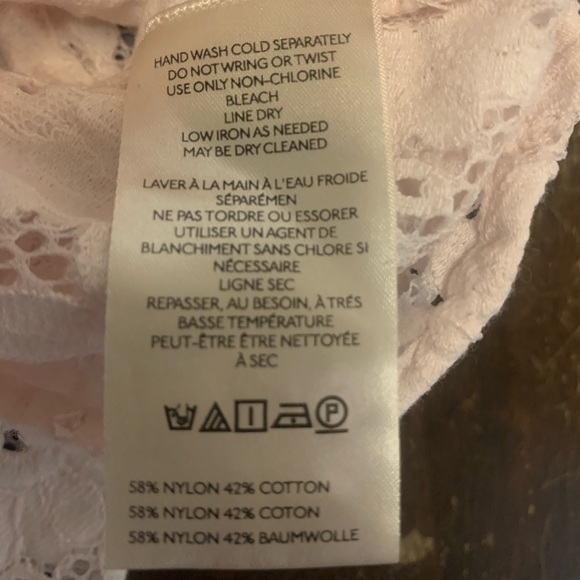 Pilcro The Keira Button-Front Blouse pink size XL cottagecore fairy lace - Picture 5 of 5